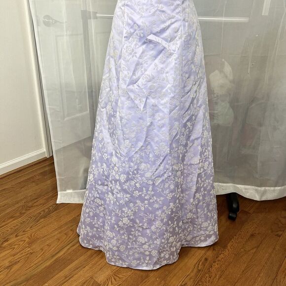 Vintage Roberta for Dillards purple prom dress sz SM velvet floral pattern bow - Picture 3 of 14